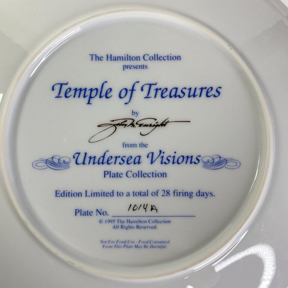 Undersea Visions Temple of Treasures Plate 1014A 1995 - Picture 7 of 7